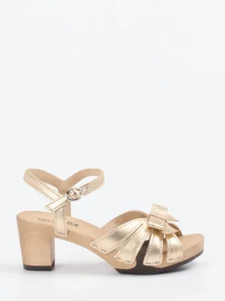 Softclox – Riemchensandale aus Metallicleder Gold