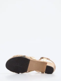 Softclox – Riemchensandale aus Metallicleder Gold