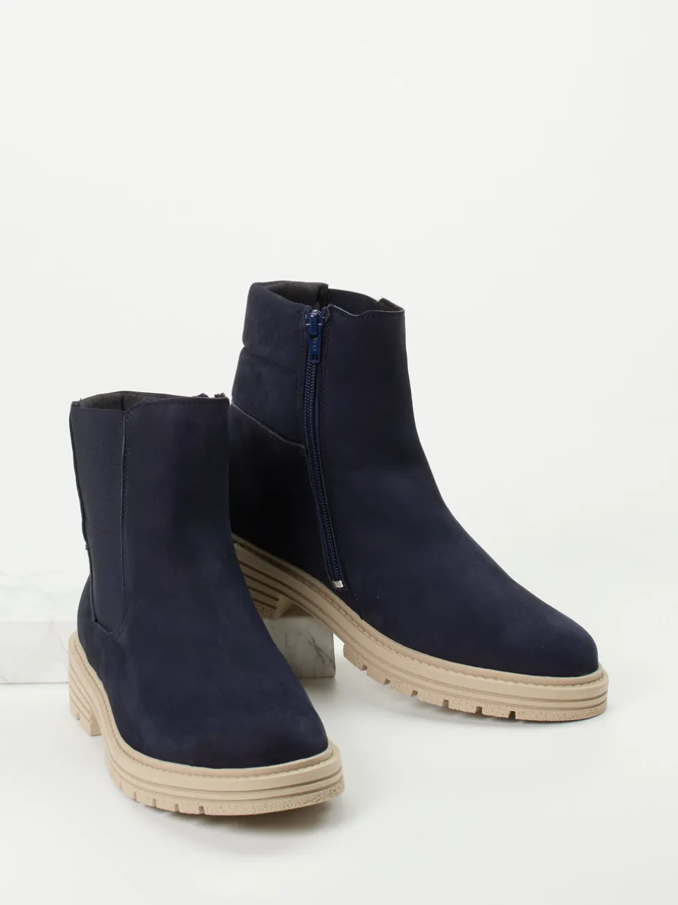 Solidus – Chelsea-Stiefelette aus Nubukleder blau
