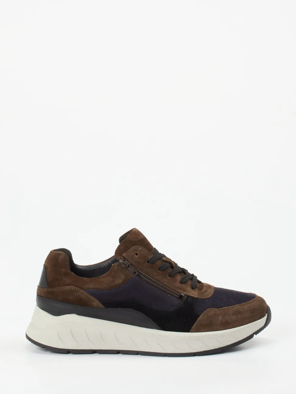 Solidus – Chunky Sneaker aus Veloursleder Braun-Navy