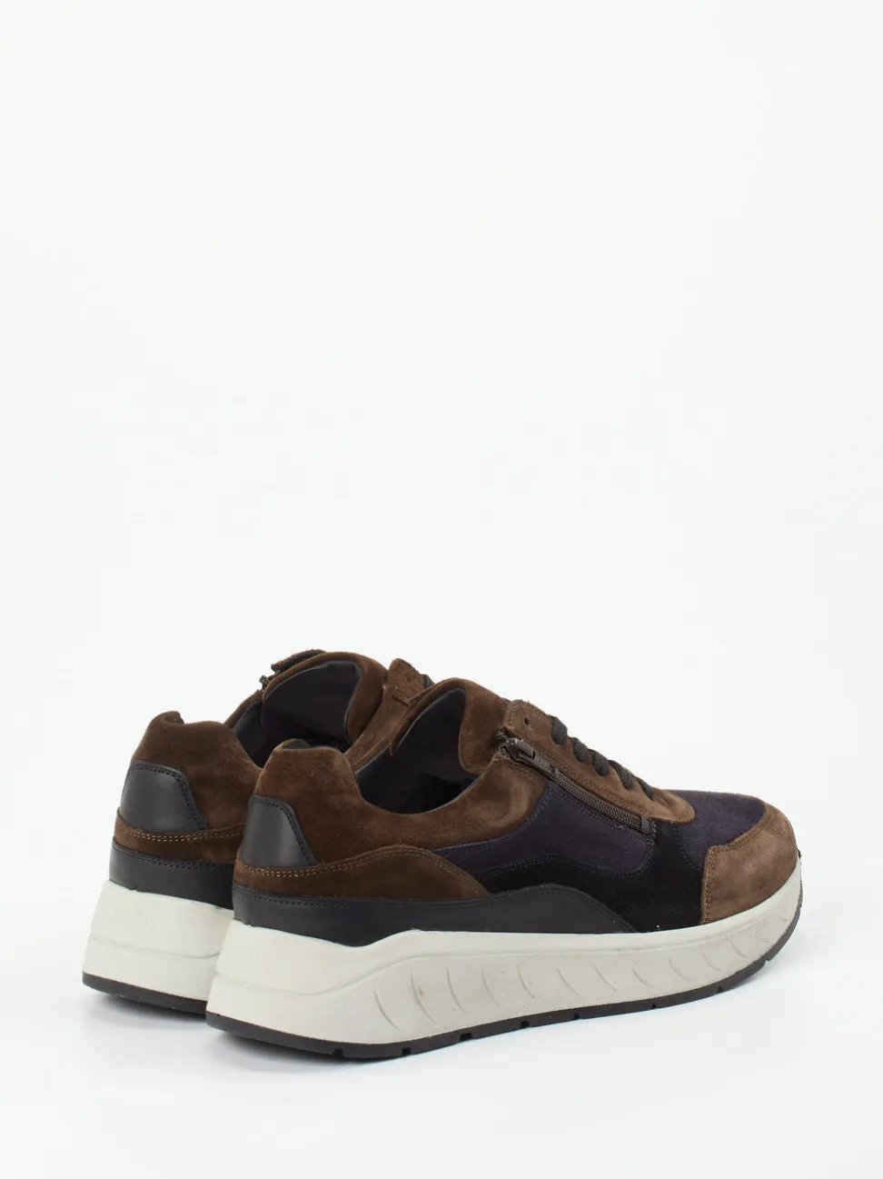 Solidus – Chunky Sneaker aus Veloursleder Braun-Navy