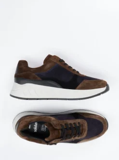 Solidus – Chunky Sneaker aus Veloursleder Braun-Navy