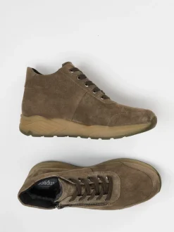 Solidus – High-Top-Sneaker aus Veloursleder braun