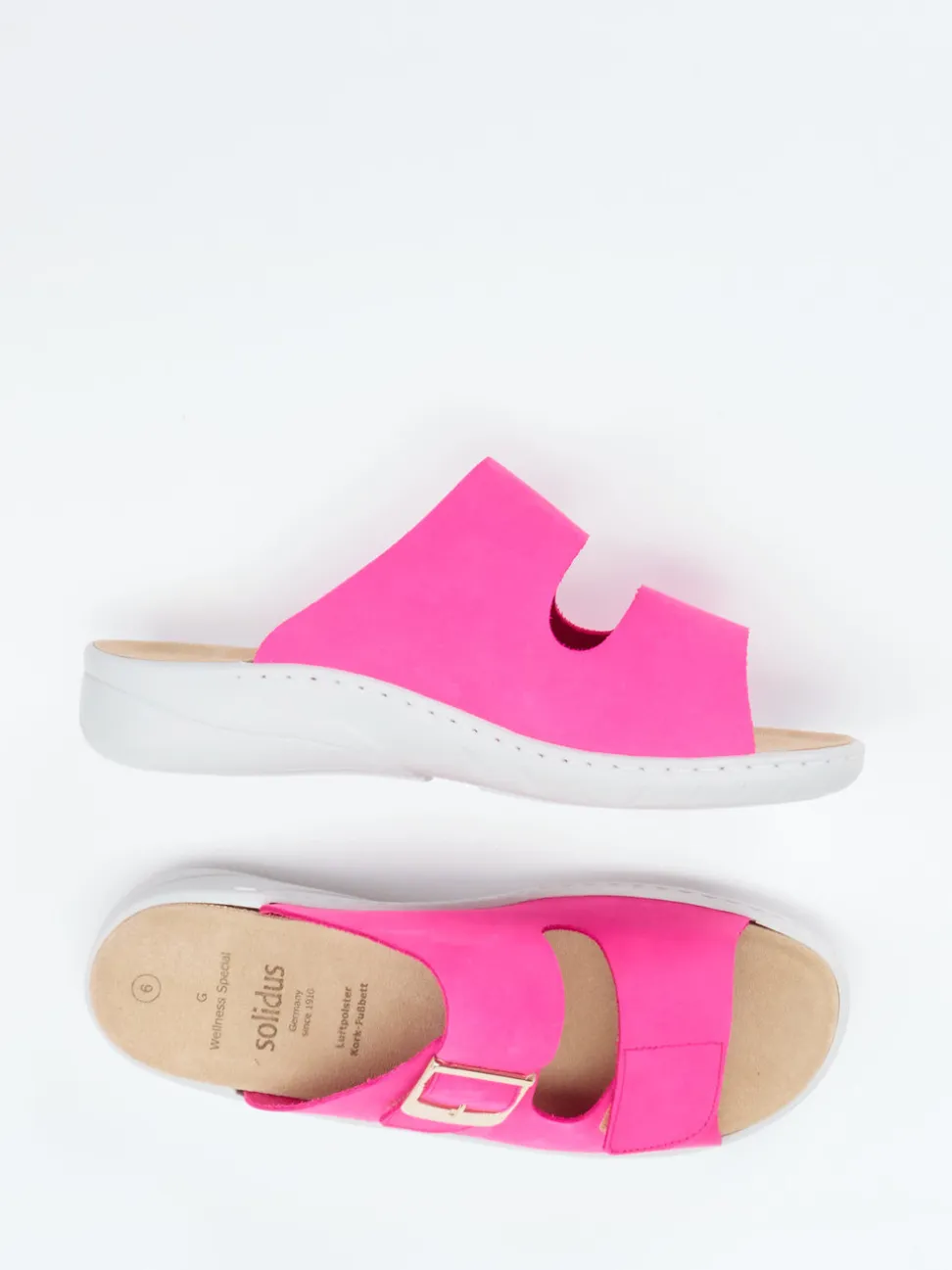 Solidus – Komfort-Pantolette aus Nubukleder pink