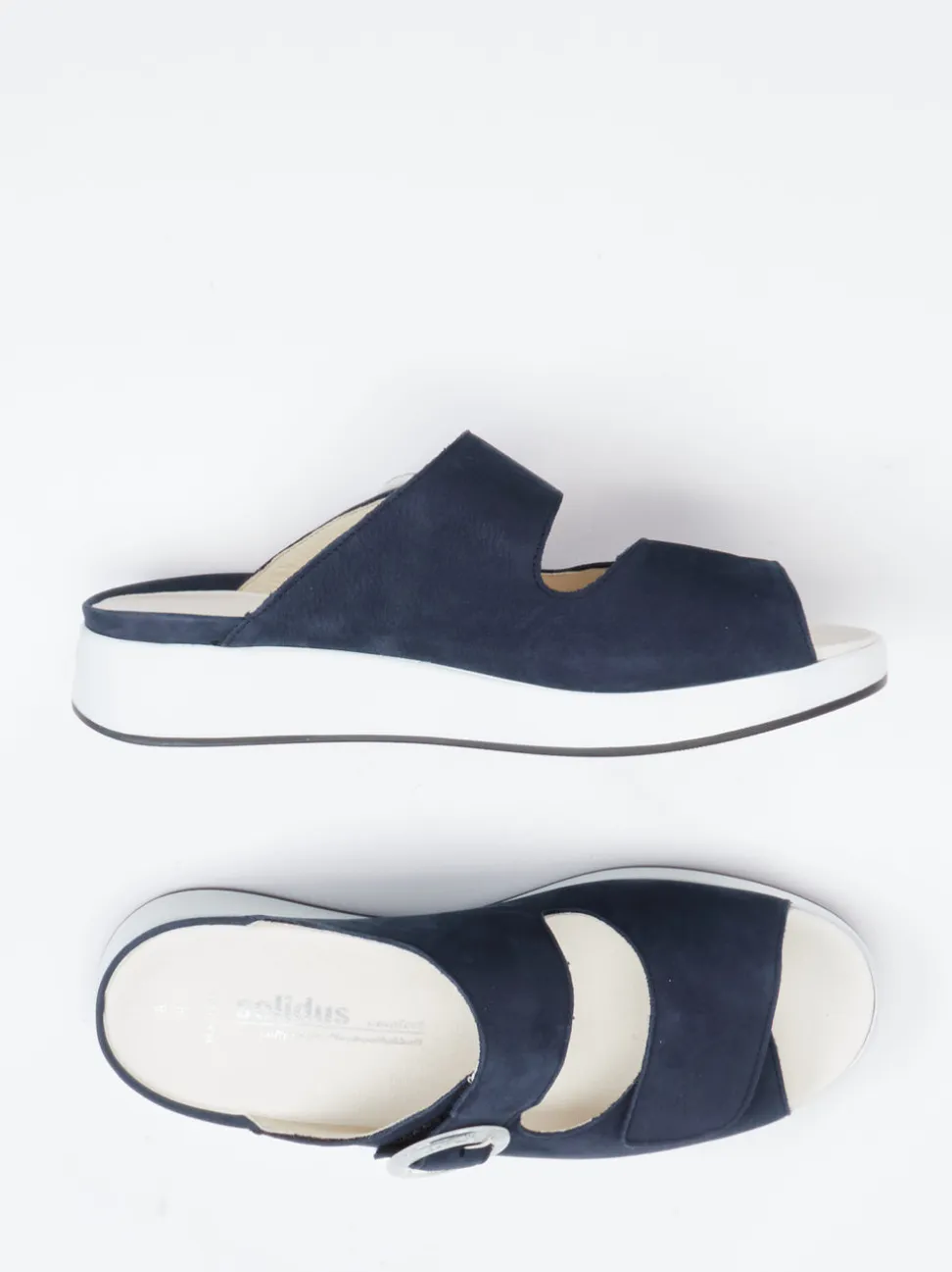 Solidus – Komfort-Pantolette aus Nubukleder Blau