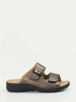 Solidus – Komfort-Pantolette aus Metallicleder bronzebraun