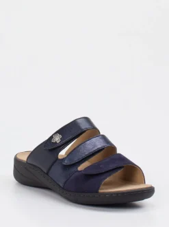 Solidus – Komfort-Pantolette aus Metallicleder blau