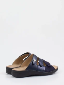 Solidus – Komfort-Pantolette aus Metallicleder blau