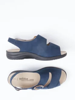 Solidus – Komfort-Sandale aus Nubukleder blau
