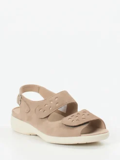 Solidus – Komfortsandale aus Nubukleder in Beige