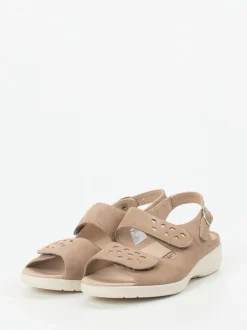 Solidus – Komfortsandale aus Nubukleder in Beige