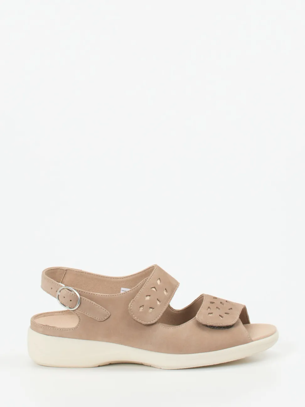 Solidus – Komfortsandale aus Nubukleder in Beige