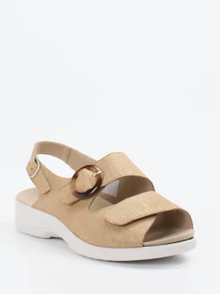 Solidus – Komfortsandale aus geprägtem Leder Beige