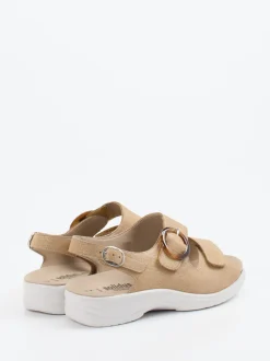 Solidus – Komfortsandale aus geprägtem Leder Beige