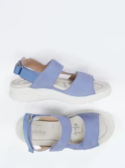 Solidus – Komfortsandalen aus Nubukleder jeansblau