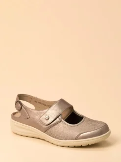 Solidus – Komfort-Slingback aus Stretchleder silber