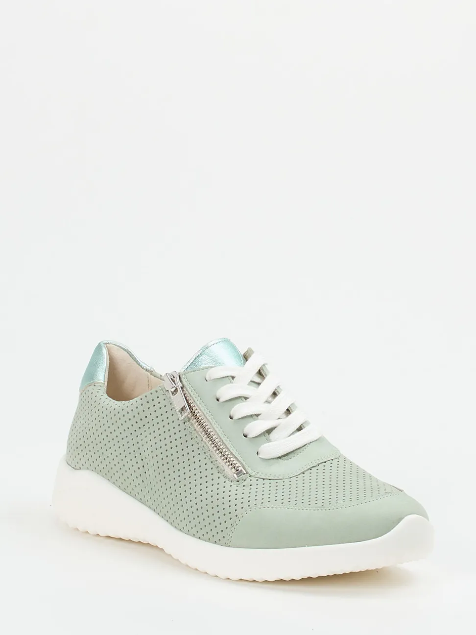 Solidus – Komfort-Sneaker aus Nubukleder salbeigrün