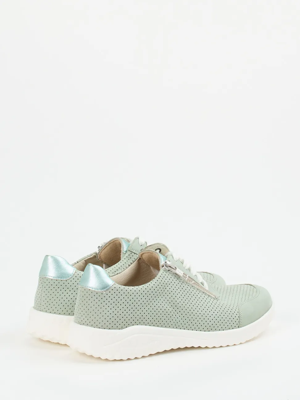 Solidus – Komfort-Sneaker aus Nubukleder salbeigrün