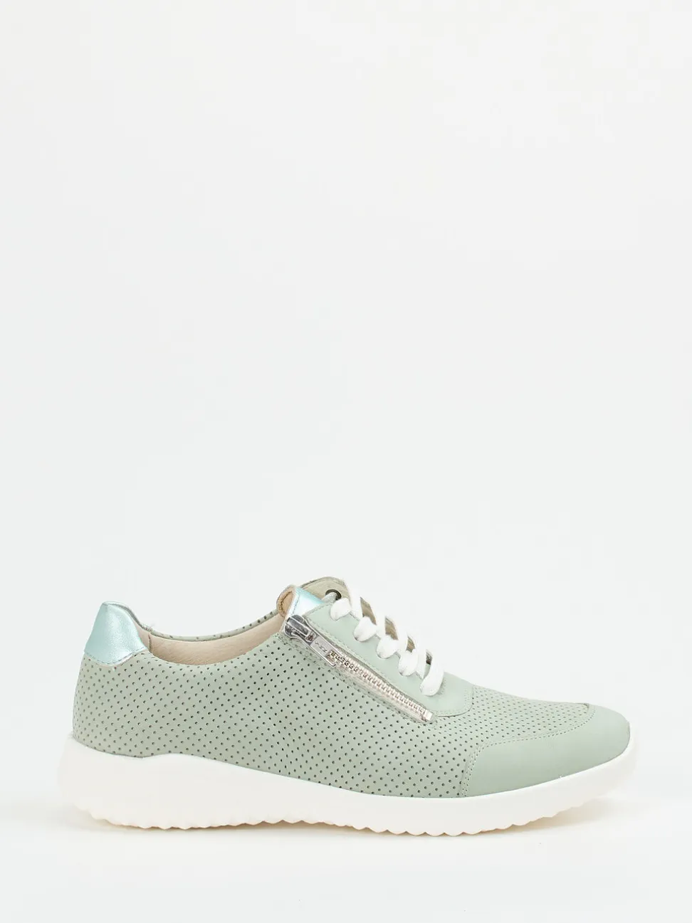 Solidus – Komfort-Sneaker aus Nubukleder salbeigrün