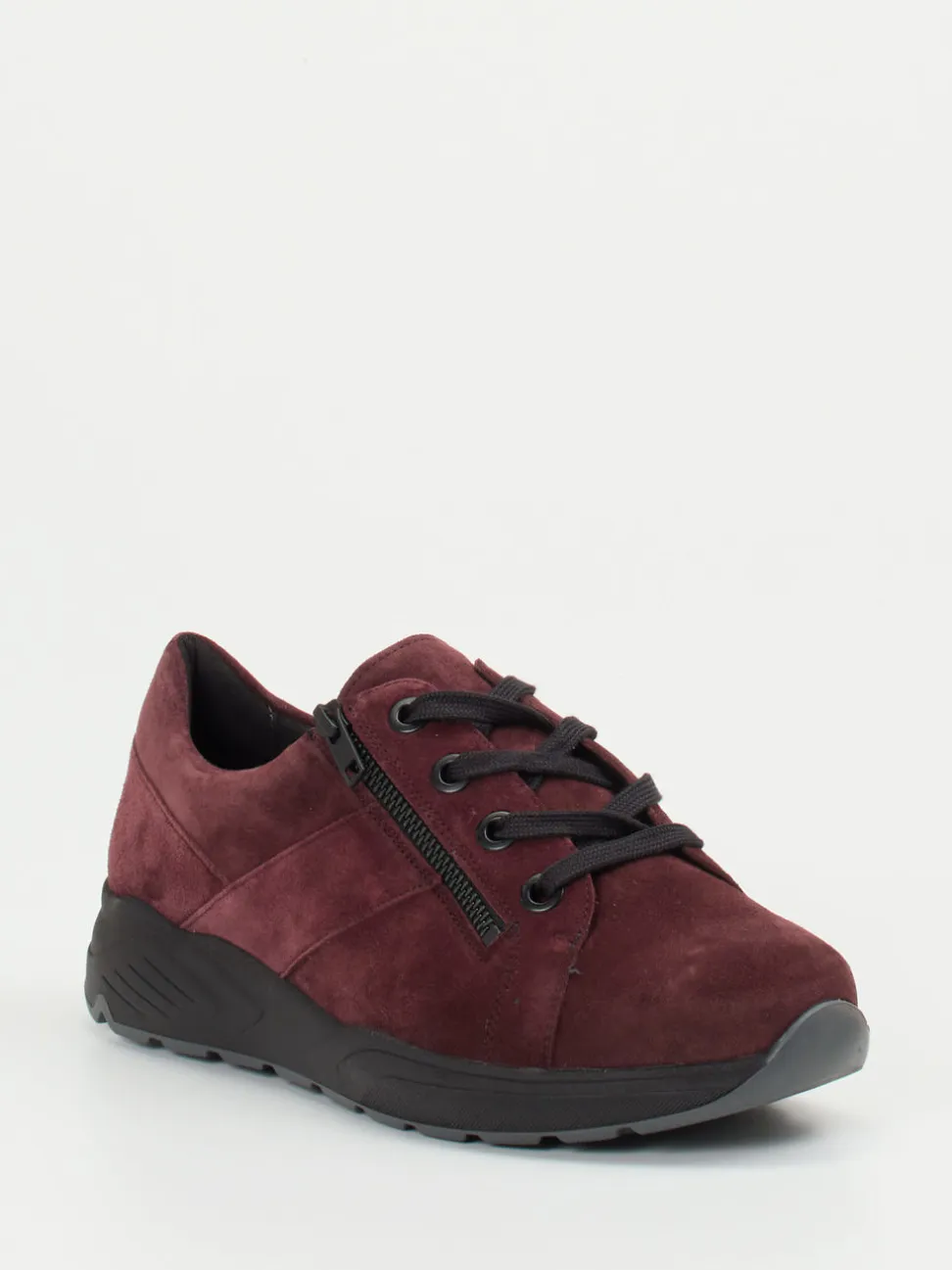 Solidus – Komfort-Sneaker aus Veloursleder bordeaux