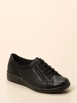 Solidus – Komfort-Sneaker aus geprägtem Leder schwarz
