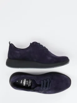 Solidus – Komfort-Sneaker aus Veloursleder dunkelblau