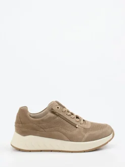 Solidus – Komfort-Sneaker aus Veloursleder Sandbeige