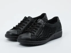 Solidus – Komfort-Sneaker aus Kalbleder in Schwarz