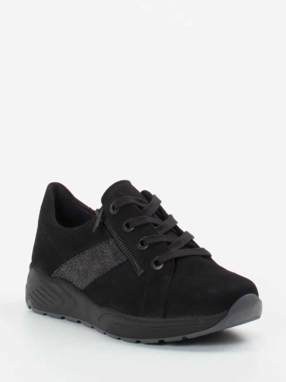 Solidus – Komfort-Sneaker aus Veloursleder schwarz