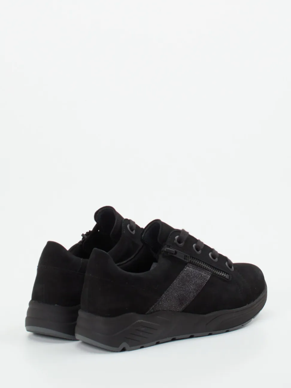 Solidus – Komfort-Sneaker aus Veloursleder schwarz