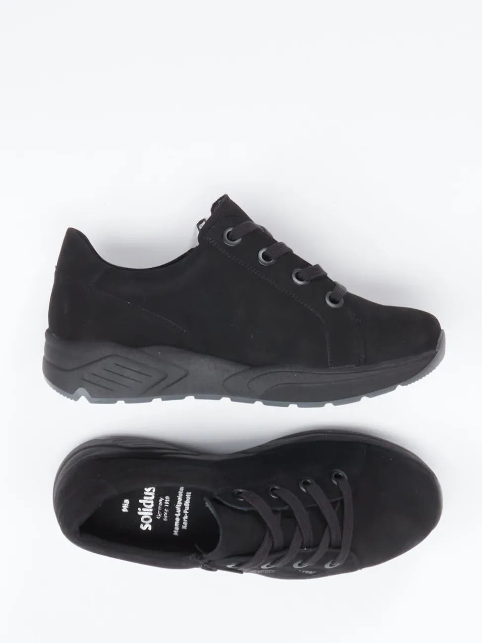 Solidus – Komfort-Sneaker aus Veloursleder schwarz