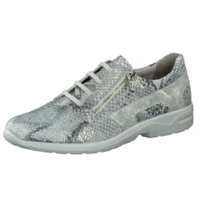 Solidus – Komfort-Sneaker aus Reptilleder silbergrau