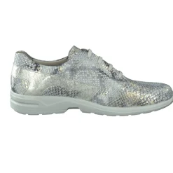 Solidus – Komfort-Sneaker aus Reptilleder silbergrau