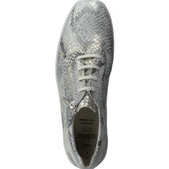 Solidus – Komfort-Sneaker aus Reptilleder silbergrau