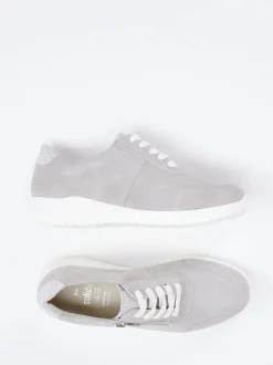 Solidus – Komfort-Sneaker aus Veloursleder hellgrau