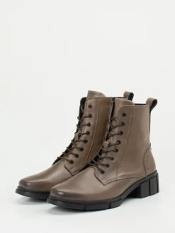 Solidus – Schnürboots aus Kalbleder in Taupebraun