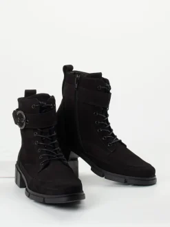 Solidus – Schnürboots aus Nubukleder schwarz
