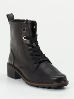 Solidus – Schnürboots aus Stretchleder in Schwarz
