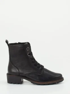 Solidus – Schnürboots aus Stretchleder in Schwarz