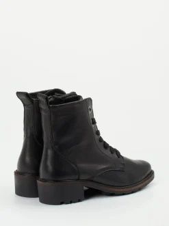 Solidus – Schnürboots aus Stretchleder in Schwarz