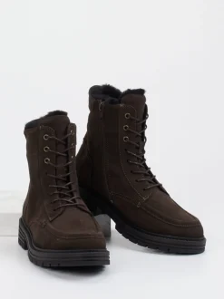 Solidus – Schnürboots aus Veloursleder Dunkelbraun