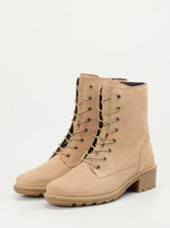 Solidus – Schnürboots aus Veloursleder beige