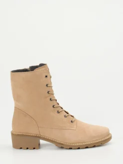 Solidus – Schnürboots aus Veloursleder beige