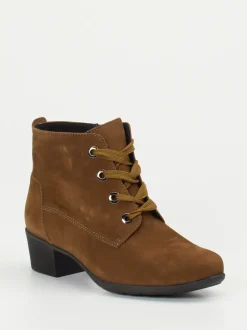 Solidus – Schnürstiefelette aus Nubukleder Braun