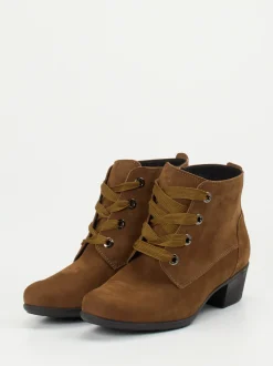 Solidus – Schnürstiefelette aus Nubukleder Braun