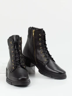 Solidus – Schnürstiefelette aus Kalbleder Schwarz