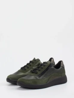 Solidus – Sneaker aus Leder in Olivgrün