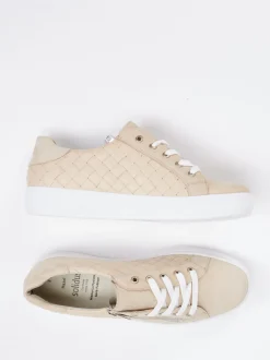 Solidus – Sneaker aus Nubukleder beige geprägt