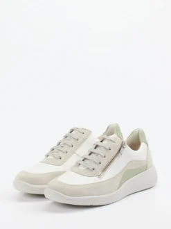 Solidus – Sneaker aus Velours- und Glattleder Offwhite