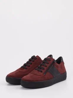 Solidus – Sneaker aus Veloursleder bordeauxrot